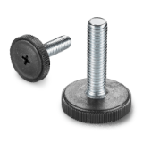 P200 - KNURLED MOUNTING FOOT WITH THREADED STUD