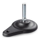 P700 - MOUNTING FOOT WITH GROUND LATERAL FIXING WITH ZINC PLATED STEEL STUD TYPE A - R12,5