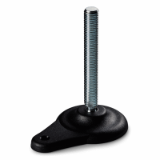 P704 - MOUNTING FOOT WITH GROUND LATERAL FIXING WITH ZINC PLATED STEEL STUD TYPE B - R12,5