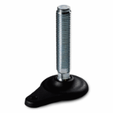 P706 - MOUNTING FOOT WITH GROUND LATERAL FIXING WITH ZINC PLATED STEEL STUD TYPE B - R15