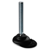 P909 - SMALL MOUNTING FOOT WITH STEEL ARTICULATED STEM TYPE B - BALL R12.4 AND NON-SLIP BASE
