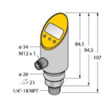 6833412 - Pressure sensor, With Analog Output and PNP/NPN Transistor Switching Output, Out