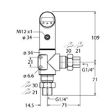 6834124 - Differential Pressure Sensor, With current output and PNP/NPN Transistor Switchi