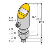 6832685 - Pressure Sensor (Rotatable), 2 PNP/NPN Transistor Switching Outputs