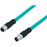 Verbindungsleitung Kabelsdose - Kabelstecker, TPE blaugrün, geschirmt