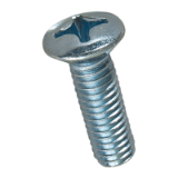 BN 392 - Phillips oval countersunk head machine screws form H (DIN 966 A; ~ISO 7047), steel 4.8, zinc plated blue