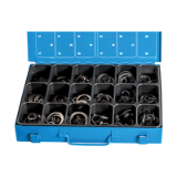 BN 847 - Assortment of retaining rings in steel box (DIN 471 / DIN 472), spring steel, black