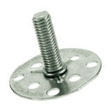 BN 26015 - Fastener with threaded bolt rounded corner head Ø 50 mm