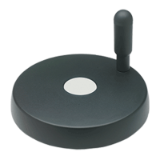 BN 14090 Solid handwheels with revolving handle and black-oxide steel boss