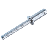High-strength blind rivet premium countersunk (100°) with grooved mandrel, galvanized steel