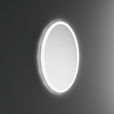 PORTOLE+ OVAL - Specchio OVALE con bordo in vetro satinato che diffonde la luce