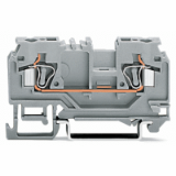 880-901 - 2-conductor through terminal block, 4 mm², with test port, without shield contact, center marking, for DIN-rail 35 x 15 and 35 x 7.5, CAGE CLAMP®