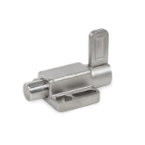 GN 722.6 - Indexing Plungers, Stainless Steel, with Flange for Surface Mounting, Type E with latch, with rest position