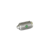 SPSNL - Stainless Steel Short Spring Plungers, Type BN, Light End Pressure, With Nylon Locking Element Inch