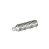 SPSSNL - Stainless Steel Spring Plungers, Type BN, Light End Pressure, With Nylon Locking Element Inch